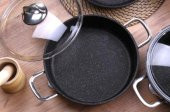 Falez Black Line Granit Döküm 24 cm Kısa Karnıyarık Tencere Siyah - 2