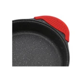 Eda 3'lü Granit Döküm Sahan Seti Cam Kapaklı Gri Slikon Saplı - 3