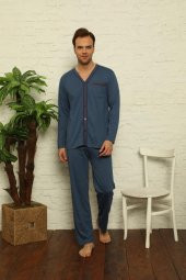 Erkek Uzun Kollu Önden Düğmeli Hastene Pijama Takımı 0429 - 2