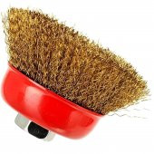 Taşlama İçin Saçaklı Çanak Fırça 75 Mm Kaynak Tortusu, Pas Ve Çapak Alma Sarı Tel Fırça - 3