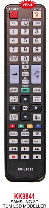 Swat SAMSUNG3D RM-L1015 LED TV KUMANDA KK9841 - 1