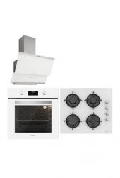 Silverline Beyaz Cam Ankastre Set BO6502W01 - CS5349W01 - 3420 - 1