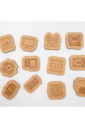 Moon Beavers Ahşap Dizüstü Bilgisayar Eğitici Öğretici Geliştirici Boyanabilir Sağlıklı Oyuncak thumbnail 5