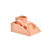 Ops Masa Seti Kalemlik Bant Makinalı Plastik Pastel Turuncu Masa Üstü Organizer - 1