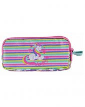 Kaukko Unicorn Kalem Çantası Aynalı Simli L8065 - 1