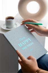 15x21 Keten Süresiz Planlayıcı Ajanda Defter Mavi - 1