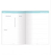 15x21 Keten Süresiz Planlayıcı Ajanda Defter Mavi - 4