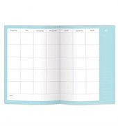 15x21 Keten Süresiz Planlayıcı Ajanda Defter Mavi - 5