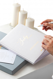 Bebek Anı Defter Albümü & Hamile Anne Günlüğü Krem + Sticker - 1