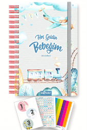Bebek Anı Defteri ve Hamile Albümü Erkek + Sticker - 1