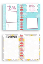 Bebek Anı Defteri ve Hamile Albümü Erkek + Sticker - 7