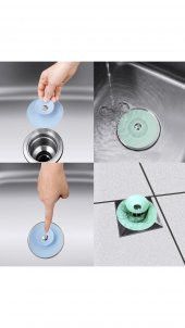 Silikon Lavabo Küvet Süzgeci Kilitli Lavabo Tıkacı Lavabo Küvet Tıpası - 1