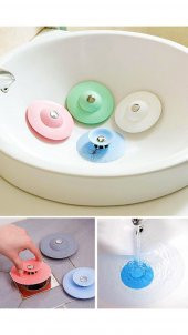 Silikon Lavabo Küvet Süzgeci Kilitli Lavabo Tıkacı Lavabo Küvet Tıpası - 6