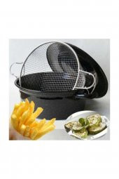 Sosis Patates Kabak Patlıcan Kızartma Tenceresi Fritöz Emaye Tencere 24cm - 2
