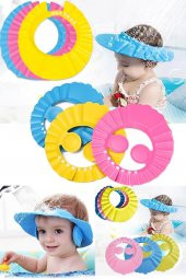 Ayarlanabilir Banyo Koruyucu Silikon Hijyenik Su Geçirmez Banyo Şapkası Sağlam Kulak Koruyuculu - 5