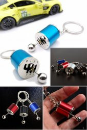 Hareketli Araba Kollu Vites Kutusu Anahtarlık Hediyelik Modifiyelik Vitesli Şanzıman Metal Şifter - 4