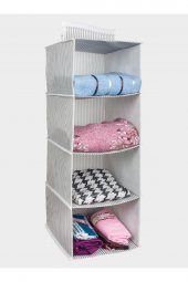Dolap Içi Düzenleyici 4 Bölmeli Katlanabilir Bez Dolap Organizer 24x29x64Cm - 2