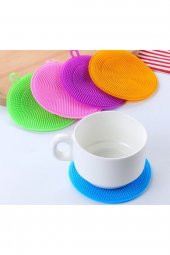 Silikon Yuvarlak Bulaşık Yıkama Fırçası Çok Amaçlı Silikon Fırça Tükenmeyen 2li - 1