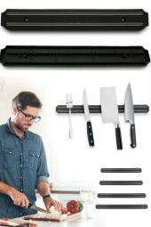 Mutfak Tezgah Duvar Için Uygun Ev Ve Işletmeler Için 55 Cm Bıçak Askısı Mıknatıslı Şeflere Özel Pro - 6