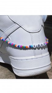 Yeni Trend Ayakkabı Süsü Love Renkli Boncuklu 26Cm - 1