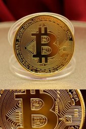 A Kalite Bitcoin Sanal Paranın Madeni Anı Hediyelik Metap Para Yuvarlak Coin - 1