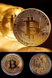 A Kalite Bitcoin Sanal Paranın Madeni Anı Hediyelik Metap Para Yuvarlak Coin - 4