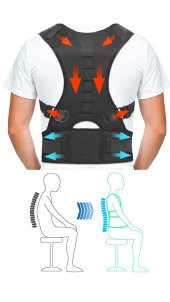 Dik Duruş Korsesi Kamburluk Önleyici Korse Erkek Bayan Sırt Omuz Dik Durmak Yürümek Için Korse - 1