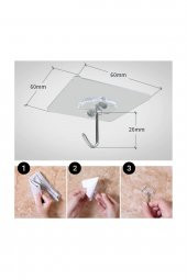 Ultra Güçlü Yapışkanlı Suya Dayanıklı Şeffaf 5li Askı thumbnail 5