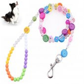 Çelik Telli Boncuklu Desenli Süslü Sevimli Kedi & Köpek Tasması - 1