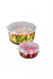 Tazeliği Koruyan Saklama Kabı Kapağı 6lı Silikon Streç Kapak Yakut - 2