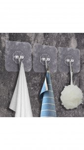 Ultra Güçlü Yapışkanlı Suya Dayanıklı Şeffaf 5li Askı thumbnail 1