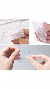 Ultra Güçlü Yapışkanlı Suya Dayanıklı Şeffaf 5li Askı thumbnail 4