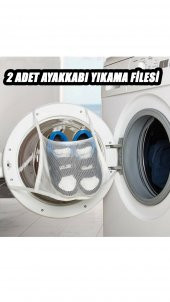 2X Pratik Ayakkabı Yıkama Filesi Kapak Bağlamalı (2ADET) - 1