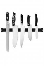 Mıknatıslı Mutfak Bıçak Tutucu Tutacağı Siyah Renk 33Cm thumbnail 1