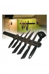 Mıknatıslı Mutfak Bıçak Tutucu Tutacağı Siyah Renk 33Cm thumbnail 4