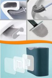 Silikon Banyo Tuvalet Klozet Fırçası Ve Tutucu Set - 4