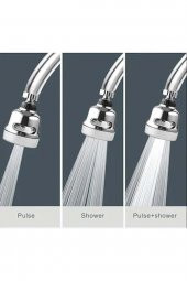 3 Fonksiyonlu 360° Oynar Musluk Başlığı Tasarruflu Başlık Krom thumbnail 3