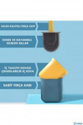 Tuvalet Fırçası Banyo Wc Temizlik Silikon Bükülebilir Fırça - 5