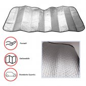 Araba Ön Cam Güneşliği Vantuzlu Alüminyum Katlanabilir Güneşten Koruyucu Güneşlik 130x60 Cm thumbnail 1