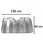 Araba Ön Cam Güneşliği Vantuzlu Alüminyum Katlanabilir Güneşten Koruyucu Güneşlik 130x60 Cm thumbnail 2