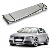 Araba Ön Cam Güneşliği Vantuzlu Alüminyum Katlanabilir Güneşten Koruyucu Güneşlik 130x60 Cm thumbnail 4