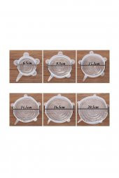 6 Adet Silikon Streç Kapak Tabak Bardak Gıda Bonesi Silikon Vakum Tencere Kapağı Tazeliği Korur - 2