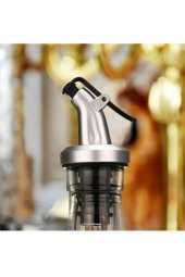 3 Adet Kapaklı Şişe Ucu Servis Aparatı Damlalık Yağdanlık Tıpa Tapa Mantar - 5