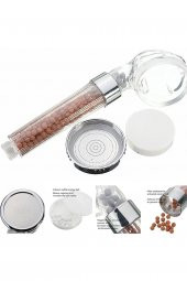 Kokulu Su Tasarruflu Banyo Duş Başlığı Arıtmalı Başlık Basınçlı Kireç Temizleme Batarya Aparatı thumbnail 2