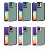 Galaxy A22 4G Kılıf Zore Flora Buton,Kenar Çevresi Renkli Kılıf thumbnail 10