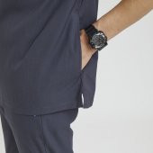 CERES Erkek Likralı Üniforma Takımı - Koyu Gri thumbnail 3