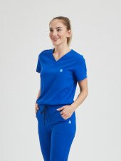 JOGGER Kadın Likralı Üniforma Üst - Royal Mavi thumbnail 1