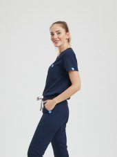 JOGGER Kadın Likralı Üniforma Üst - Lacivert thumbnail 3