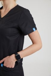 BASIC Kadın Likralı Üniforma Üst - Siyah - 2