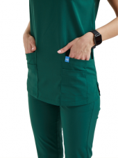 BASIC- Kadın Likralı Yeşil Üniforma Üst thumbnail 2